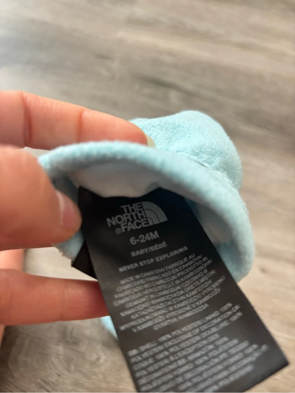 The North Face baby mittens 6-24 months Light Blue Fleece Mittens